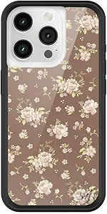 WildFlower Iphone 15 Pro Case Brown with Flowers