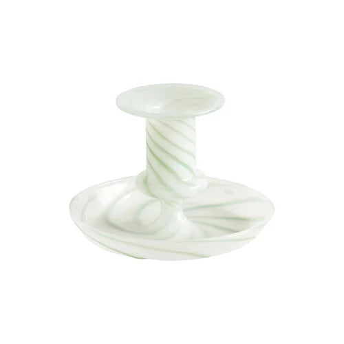 HAY Flare Candle Holder - Milky Green Stripe, Small