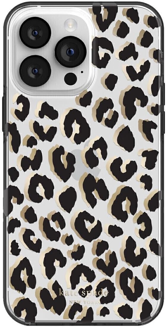 kate spade new york Protective Hardshell Case Compatible with Apple iPhone 14 Pro Max - White Zebra