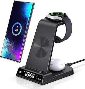 Wireless Charging Station, 3 in 1 Fast Charging Station for Samsung, Compatible with Galaxy S23/S22/21/20/10,Note20/10,Z Fold/Flip 5/4,Galaxy Watch 6/5/4/3,Buds/2/Pro/Live