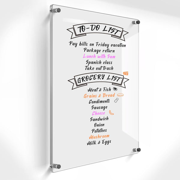 16"x12" Acrylic Dry Erase Board Clear - Threshold