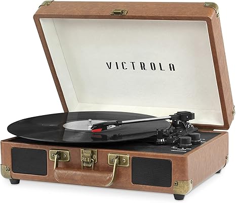 Victrola Journey 3-Speed Bluetooth Suitcase Record Player - Brown