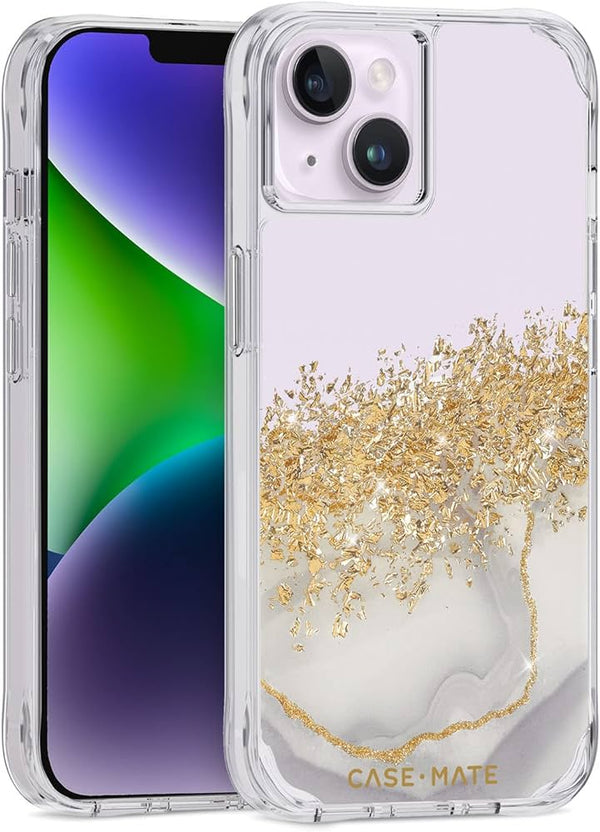 Case-Mate Apple iPhone 14 Plus Case - White/Gold Karat Marble