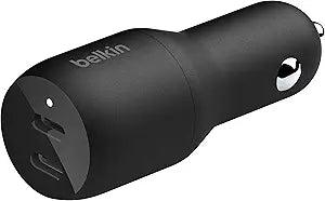 BELKIN CCB002btBK Black BOOST CHARGE Dual USB-C Car Charger 36W