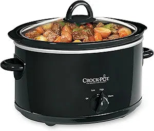 Crock Pot Manual Slow Cooker, 4.5Qt, Black, Metal