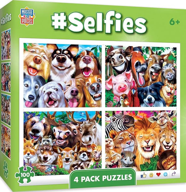 Master Pieces 11938 Selfies Puzzles - 100 Piece, Pack of 4