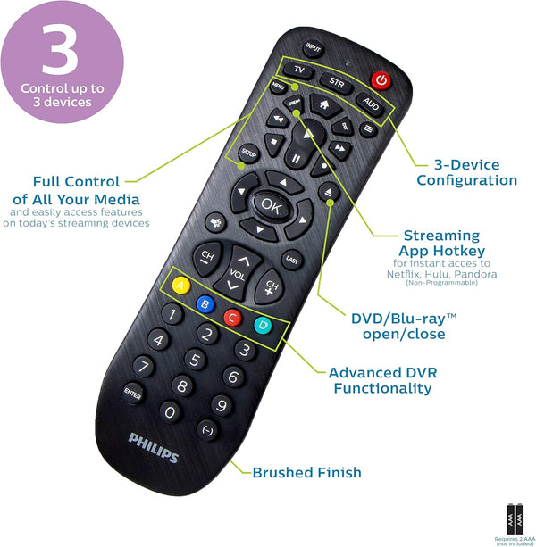 Philips 3-Device Universal Remote Control