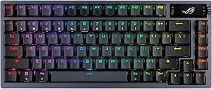 ASUS ROG Azoth 75 Wireless DIY Custom Gaming Keyboard, OLED Display, Gasket-Mount, Three-Layer Dampening, Hot-Swappable Pre-lubed ROG NX Red.