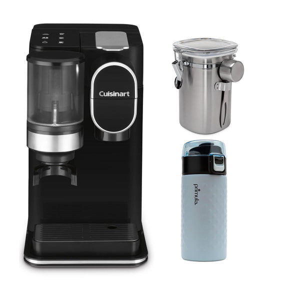 Cuisinart DGB-2 Grind and Brew Single-Serve Brewer with Coffee Canister and Stainless Steel Tumbler in Black