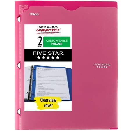 Five Star Poly Customizable Portfolio Raspberry Pink