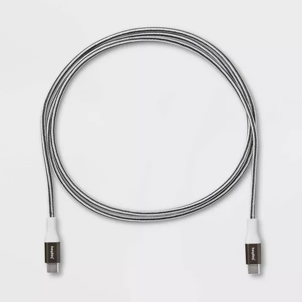 4' USB-C to USB-a Braided Cable - Heyday Black/White/Gunmetal