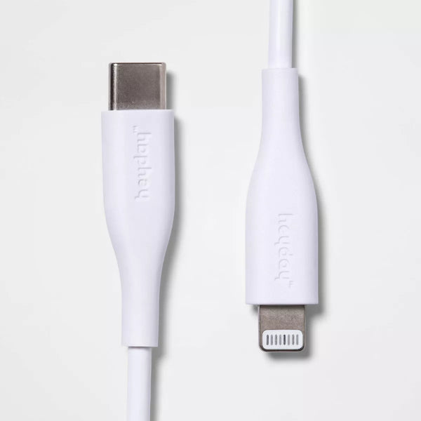 3' Lightning to USB-C Round Cable - Heyday White