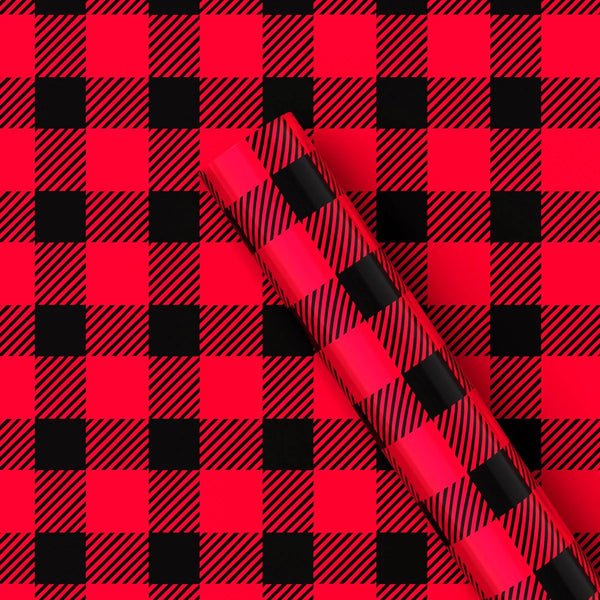 155 sq ft Buffalo Checkered Christmas Gift Wrap Red/Black - Wondershop