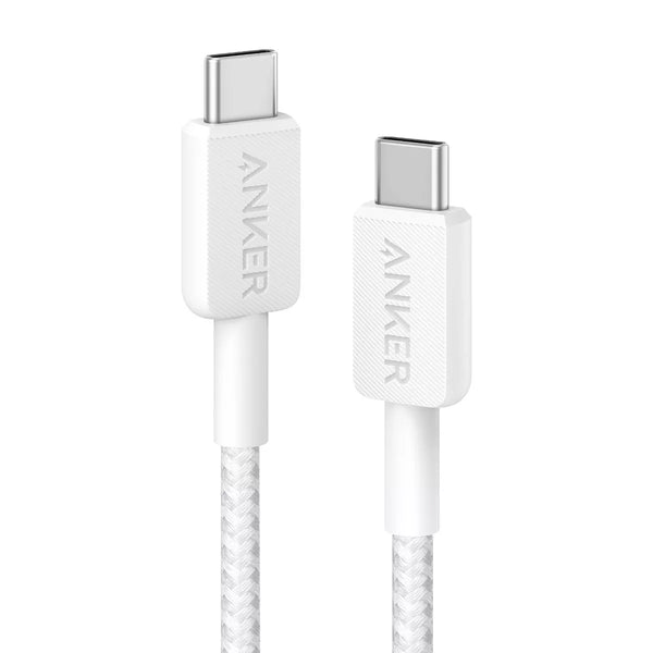 Anker 3' 60W Braided USB-C to USB-C Max Fast Charging Cable - White