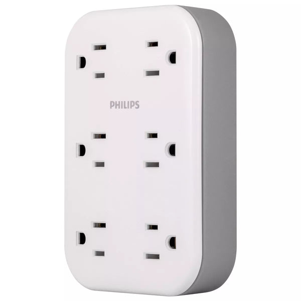 Philips 900J 6-Outlet Surge Tap - White