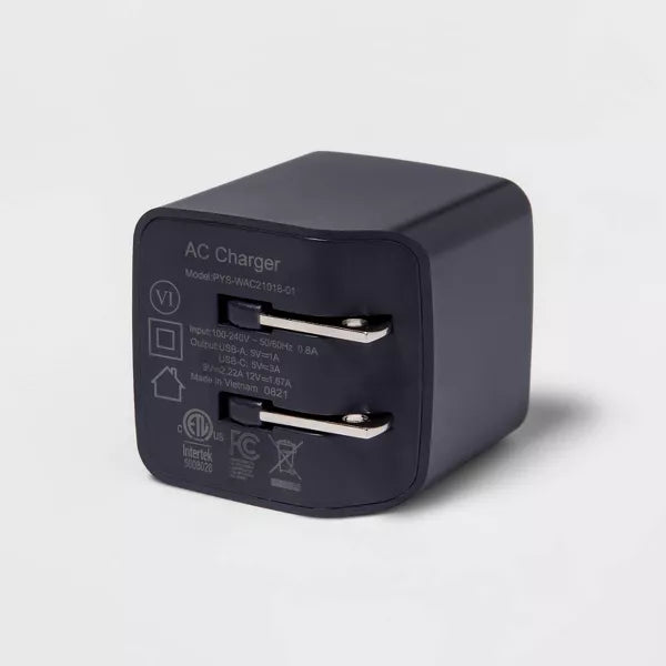 Dual Port 25W USB-a and USB-C Wall Charger - HeydayDusk Blue