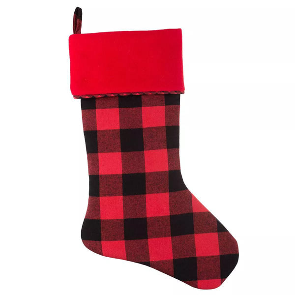 Checkered Stocking Black and Red 