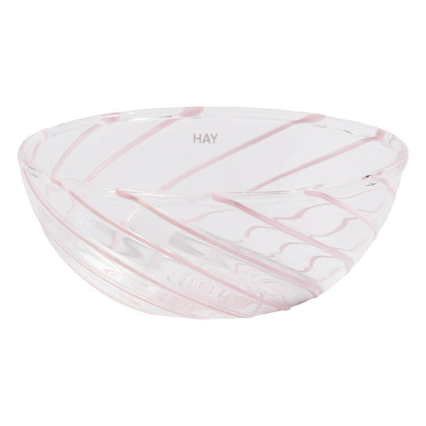 HAY Spin Bowl - Clear with Pink Stripes