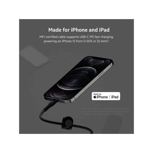 Belkin BoostCharge Pro Flex Braided USB-C to USB-C Charger Cable (2M/6.6FT) USB-IF Certified Power Delivery PD Fast Charging Cable for iPhone 15 Seri