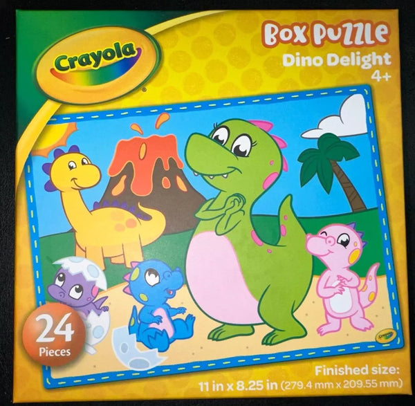 Crayola 24pcs Box Puzzle Dino Delight 11 X 8.25 in for Ages 4+ Dinosaurs