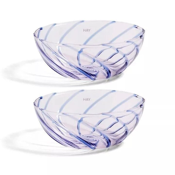 HAY Spin Bowl - Light Pink with Blue Stripes100197549