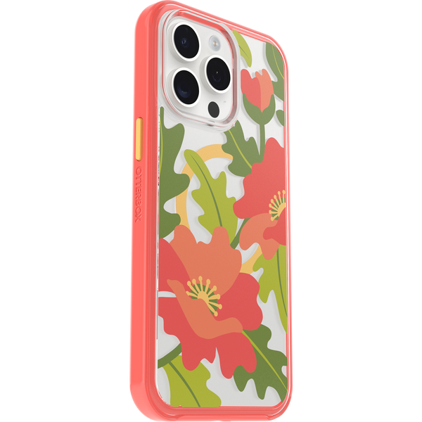 iPhone 15 Pro Case | Symmetry Series Clear for MagSafe - Fluttering Flora Quilted Poppies